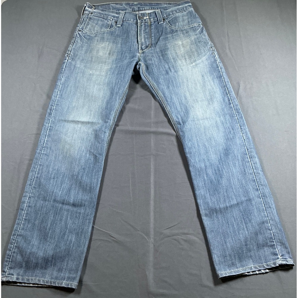 Levis 514 Slim Straight Jeans Mens 32x30 Medium Wash Blue Flap Pocket Denim